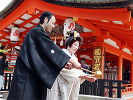 小野村様夫妻　厳島神社挙式